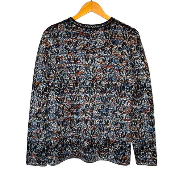 KERO DESIGN Alpaca Wool Sweater Multicolor Floral Knit Cardigan Women's Large - Picture 3 of 9